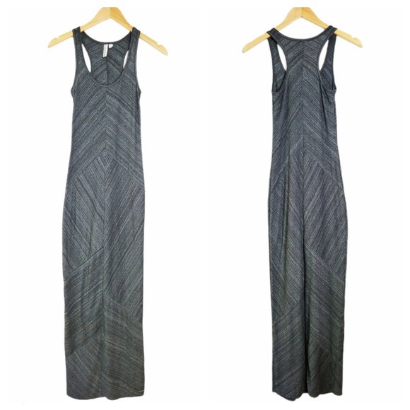 Hang Ten Gray Maxi Dress Charcoal Gray Fitted Racerback Tank Casual Maxi Dress - Picture 9 of 10